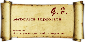 Gerbovics Hippolita névjegykártya